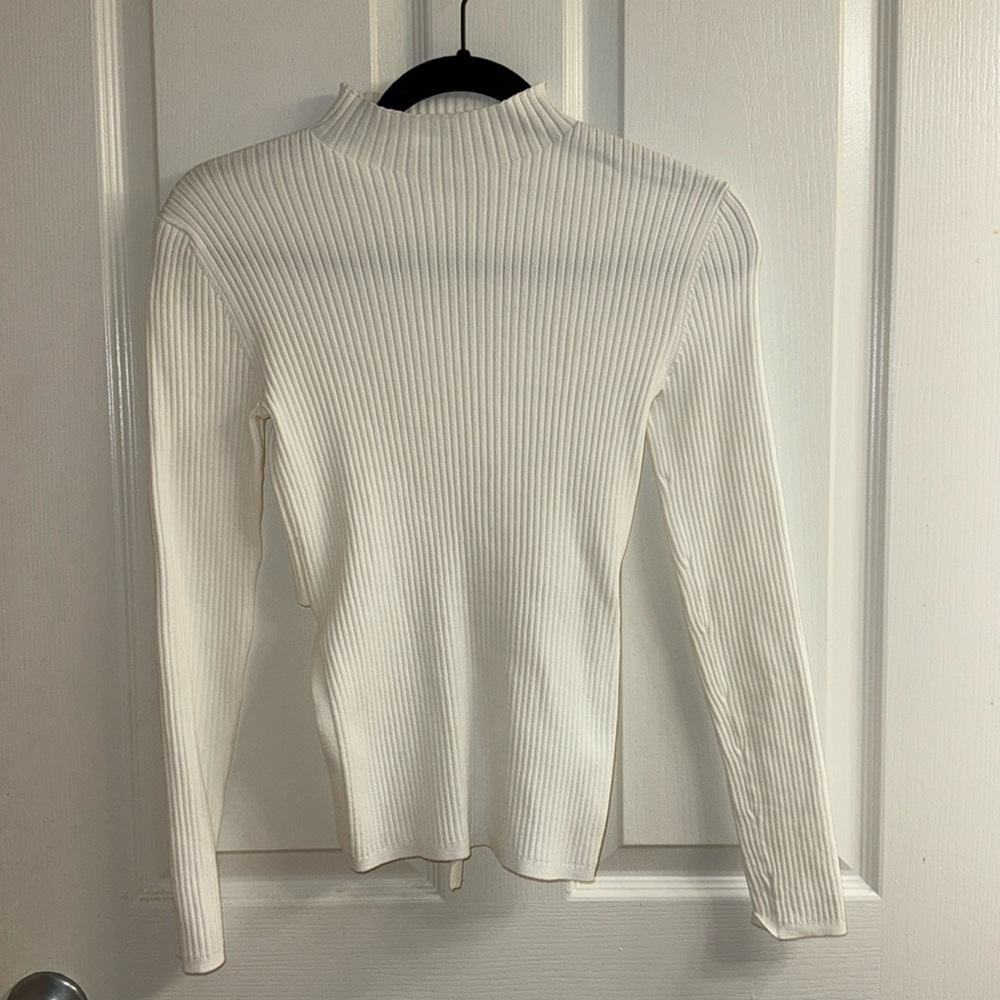 Babaton White Open Back Turtleneck